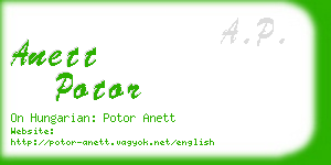 anett potor business card
